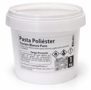 Pasta poliéster blanca pigmentaria 1 kg para resinas gelcoat y viniléster Fibratec