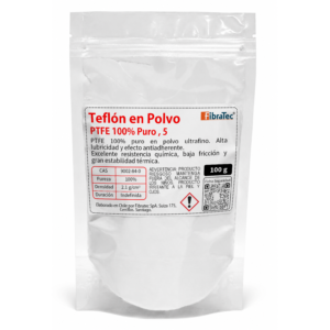Teflón en polvo PTFE 100% puro ultrafino Fibratec bolsa 100 gramos lubricante antiadherente industrial